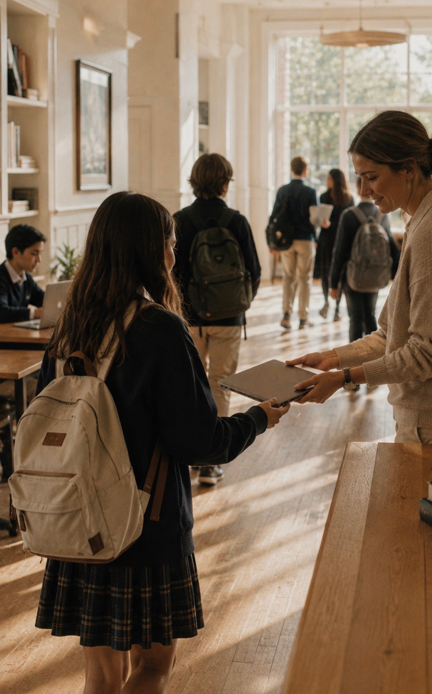 A school laptop at home, where kids learn to use AI well