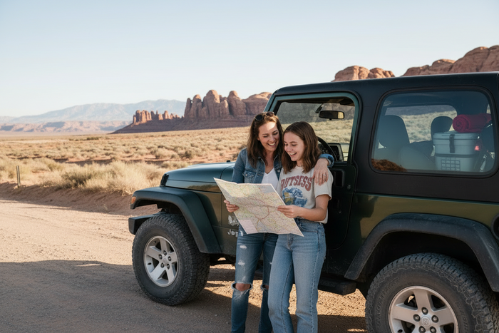 Mom and daughter on a day out together